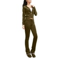 thumbnail image 1 of J. METHOD Women’s Tracksuit Set Casual 2 Piece Outfit Slim Fit Velour Velvet Zip Up Hoodie Jacket Top and Sweatpants Sweatsuit NEWTS03 Olive M, 1 of 6