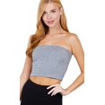 thumbnail image 1 of J. METHOD Women's Tube Top Strapless Crop Casual Basic Slim Fit Stretch Cropped T Shirts, 1 of 4