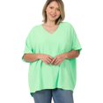 thumbnail image 1 of J. METHOD Women's Tunic Top - Woven Airflow V-neck Dolman Short Sleeve T Shirts with Chest Pocket, 1 of 5