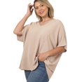 thumbnail image 1 of J. METHOD Women's Tunic Top - Woven Airflow V-neck Dolman Short Sleeve T Shirts with Chest Pocket, 1 of 1