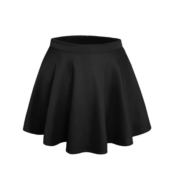 J. METHOD Womens Skater Skirt Elastic Waist Casual Mini Flared Swing Pleated Skirts Made in USA NEWSK06 Black L