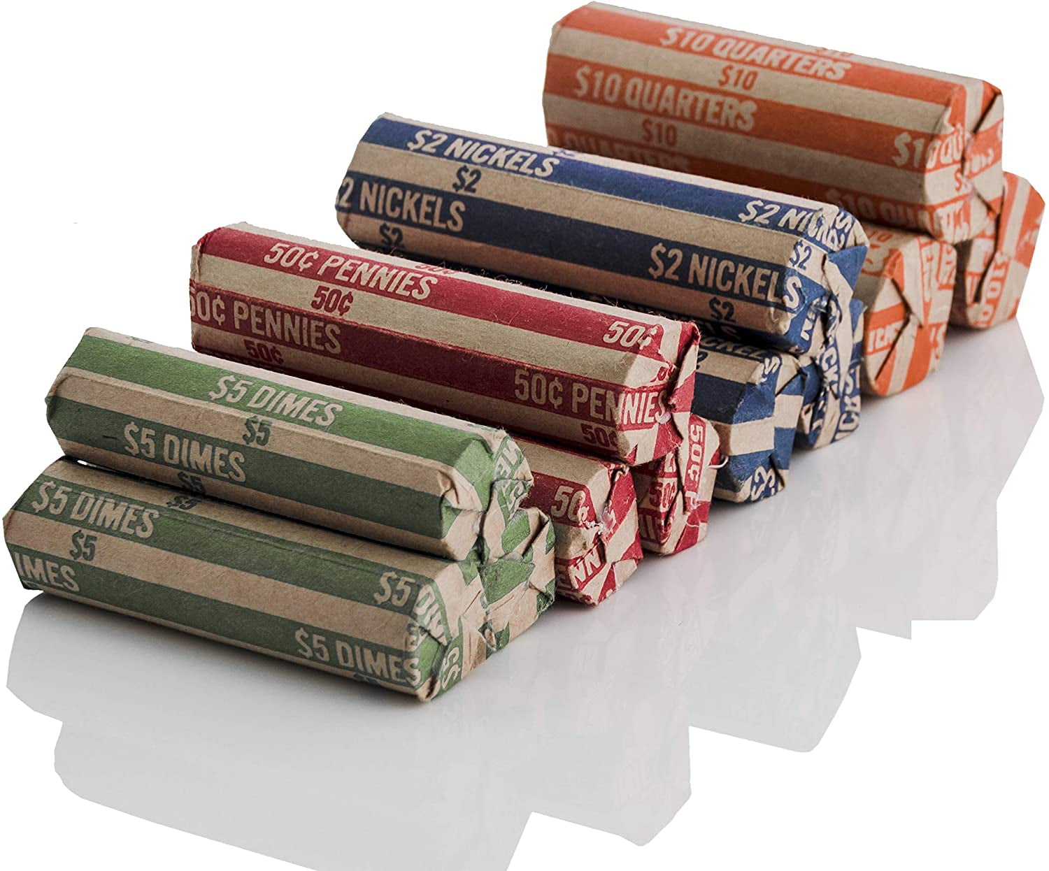 Coin Wrappers 100 Assorted, Flat Coin Rolls Wrappers, Including 30 Quarters 30 Pennies 20 Dimes 20 Nickels 5c15b6d6 2313 4392 86bf 8cf7b9e7b145.e4a24824b37e23039f78dd5ae7071062