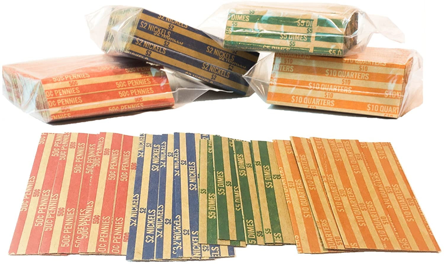 J Mark NeatlyPacked Flat Coin Roll Wrappers, MADE IN USA, Extra