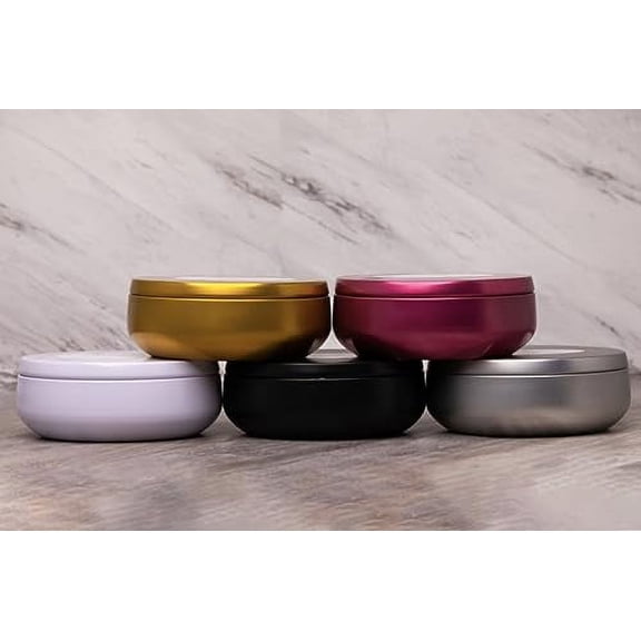 J'Maure Candle Co. 100% Soy Tin Candles. ce. 40 hours of Burn Time. Silver-Strawberry Guava