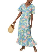 J.McLaughlin womens  Peony Bloom Audette Linen-Blend Dress, M