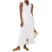 J.McLaughlin womens  Solid Cerise Linen-Blend Dress, M