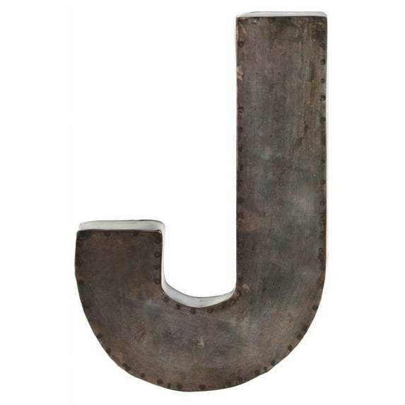 Urban Trends Collection 37505 Metal Alphabet Wall Decor Letter J Galvanized - Bronze