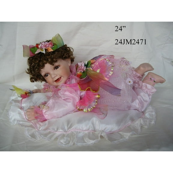 J Misa 24" Crawling Fairy Porcelain Doll Pink