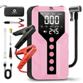 thumbnail image 1 of ODEGNC 6000A Jump Starter with Air Compressor 150PSI, 25000mAh Portable Car Battery Charger, Sakura Pink for SUV RV, 1 of 10
