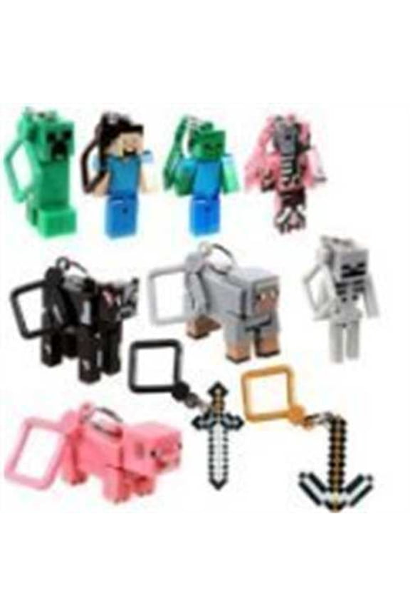 J!NX Minecraft Toy Action Figure Hanger Set Kingfansion (3-Inch 10-Piece) Series 1
