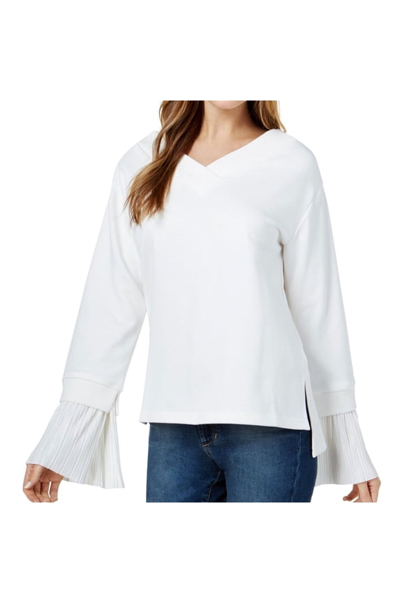 Womens Pleated Cuff Sweatshirt