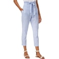 thumbnail image 1 of J.O.A. Womens Striped Casual Cropped Pants, Blue, Medium, 1 of 2
