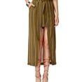 thumbnail image 1 of J.O.A. Womens Striped Wrap High-Low Skirt, Green, Medium, 1 of 2