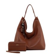 JOMOR BY MIA JMR-J111CG JOMOR by Mia Womens Eloa Hobo Bag With Wallet Vegan Leather Handbag Set