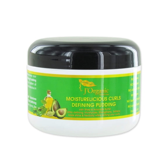 J'Organic Solutions Natural Hair Curl Defining Pudding with Shea, Almond, Aloe, Vegan, NO Sulfates