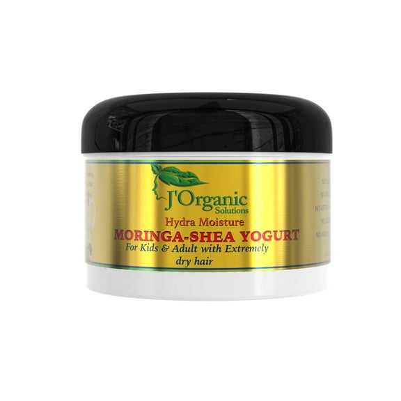 J'Organic Solutions Moringa Shea Butter Hair Yogurt with Vitamin E for Hydration and Elasticity, 8 oz