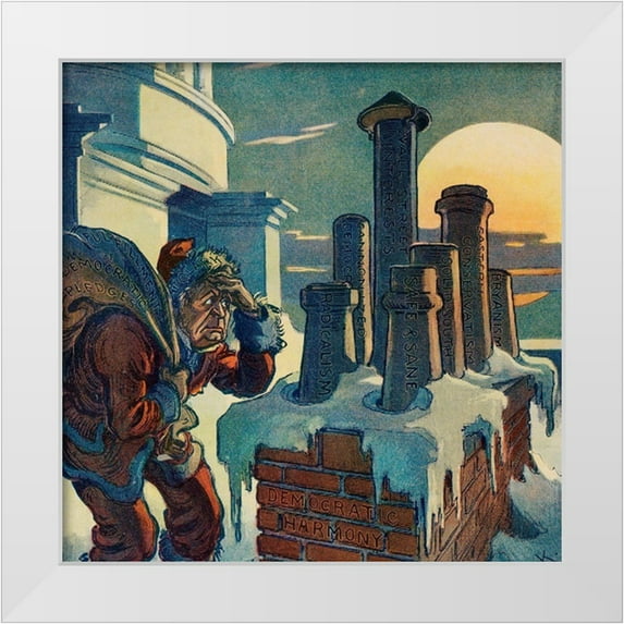 J. Ottman Lithographic Company 26x26 White Modern Wood Framed Museum Art Print Titled - On the Democratic Roof