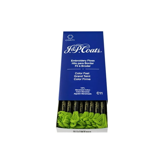 J & P Coats Six-Strand Embroidery Floss - #6239 Parrot Green Bright