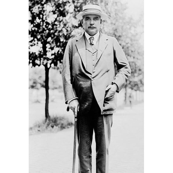 J.P. Morgan Jr. Portrait Standing 1919 Style - A - 12x18 Inch Laminated Poster - Stunning Detail and Bold Colors
