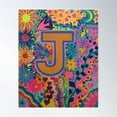 thumbnail image 1 of J Poster Wall Art, Modern Wall Decor For Living Room Bedroom, 24x36 UNFRAMED, 1 of 3