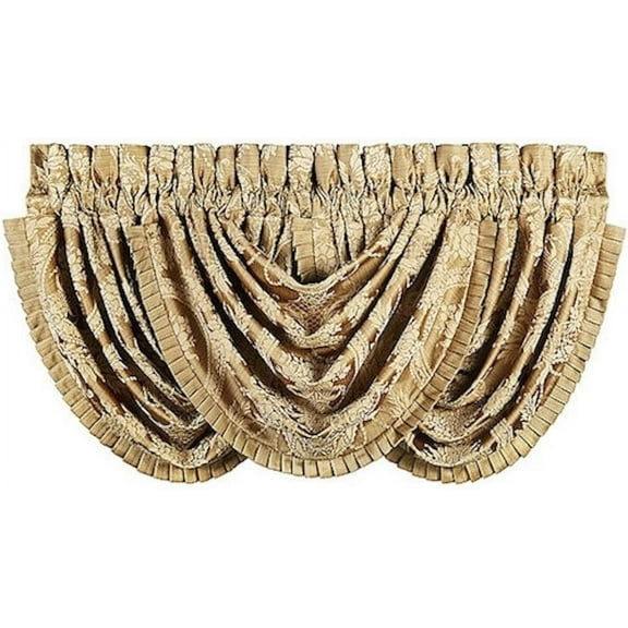 J Queen Napolean Gold Waterfall Valance 49" W x 33" L