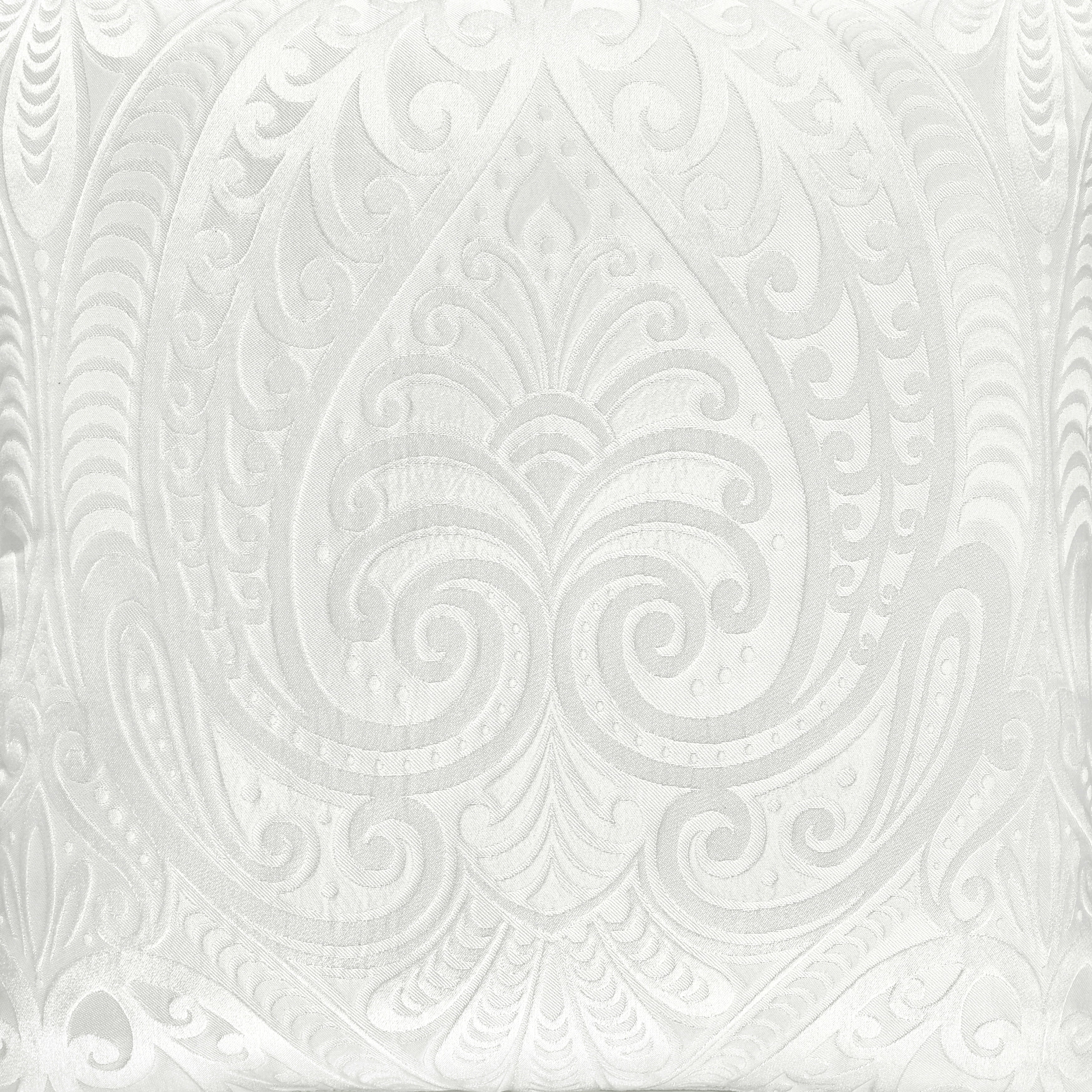 Queen White Microfiber Damask Comforter Set
