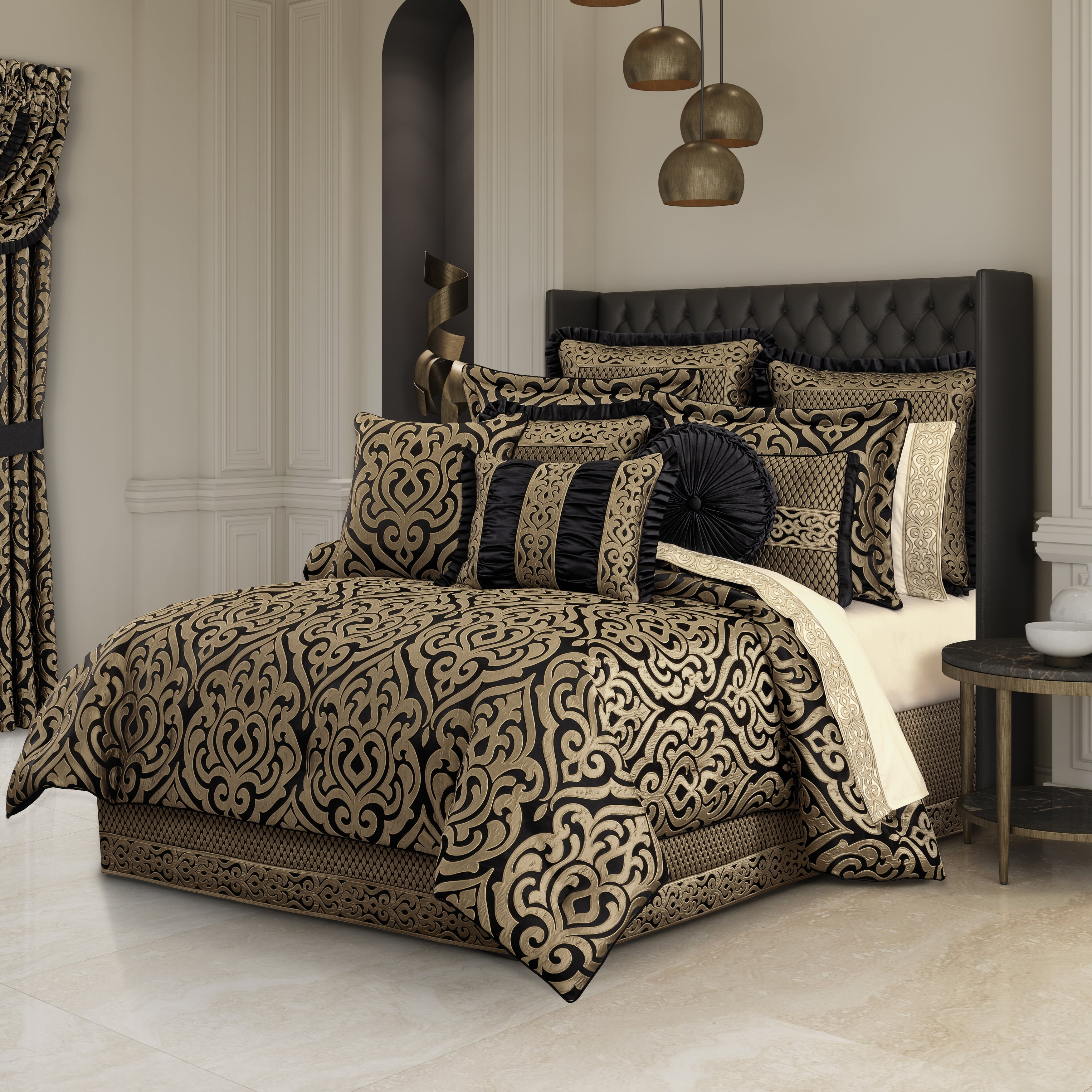 J. Queen New York Bolero Black And Gold Comforter Set King - Walmart.com