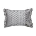 thumbnail image 1 of J. Queen New York  Button Accent Luxe Boudoir Pillow Silver, 1 of 3