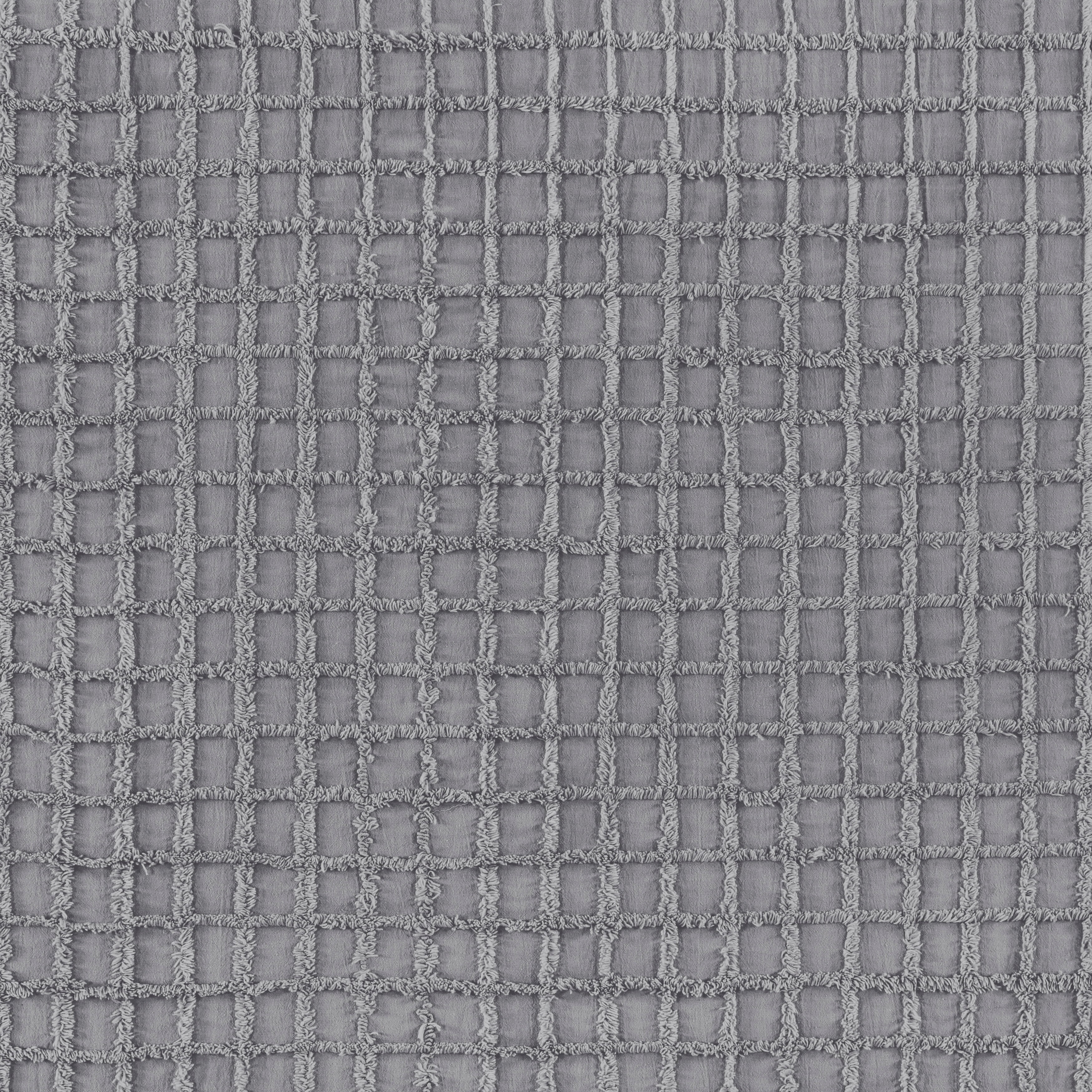 Grey Cotton Candlewick Tufted Full/Queen Bedspread Cover Set