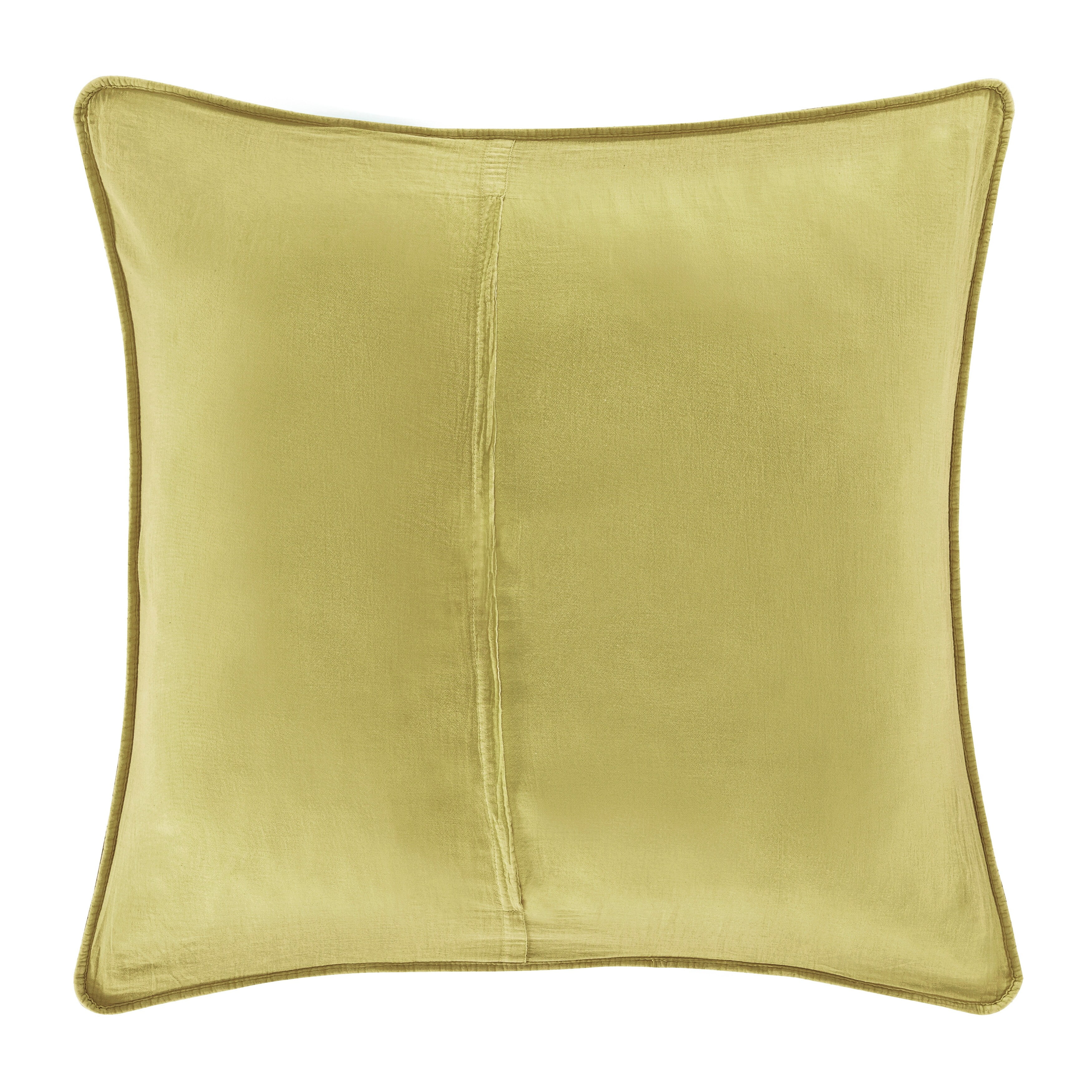 Chartreuse Quilted Euro Sham with Herringbone Pattern