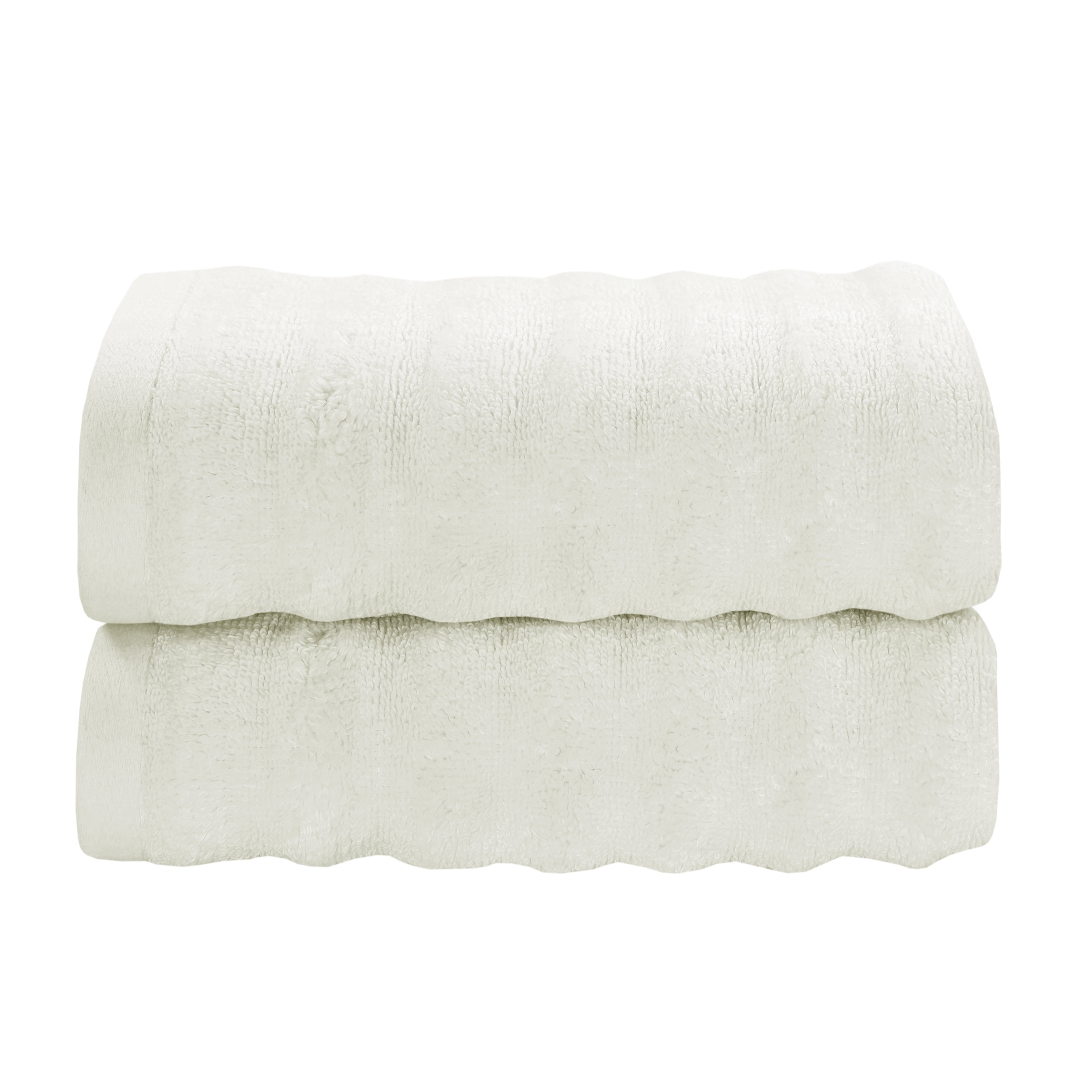 Pure White Ridged Turkish Cotton Hand Washcloth Set