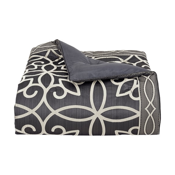 J. Queen New York Deco Charcoal Comforter Set King