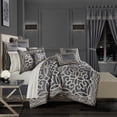 thumbnail image 1 of J. Queen New York  Deco Charcoal Comforter Set Queen, 1 of 3