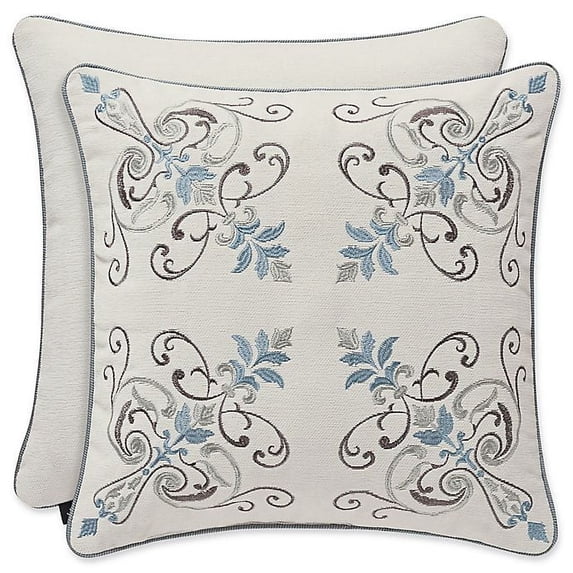 J. Queen New York Giovani 18-Inch Square Throw Pillow in White
