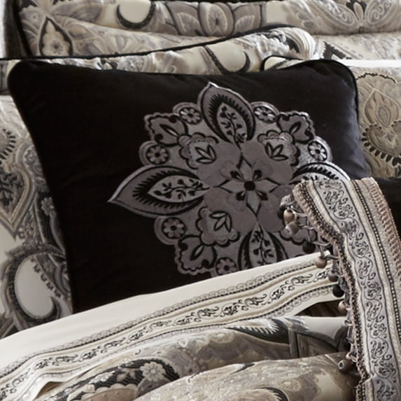 J. Queen New York Guiliana 18 Inch Square Embellished Decorative Throw Pillow