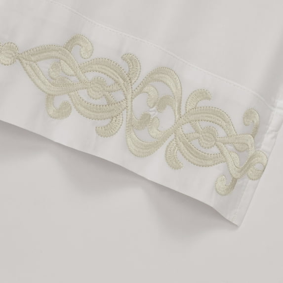 J. Queen New York Imperial Embroidered Sheet Set King - Ivory