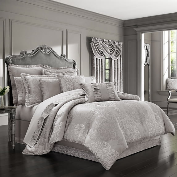 J. Queen New York La Scala Silver Comforter Set California King