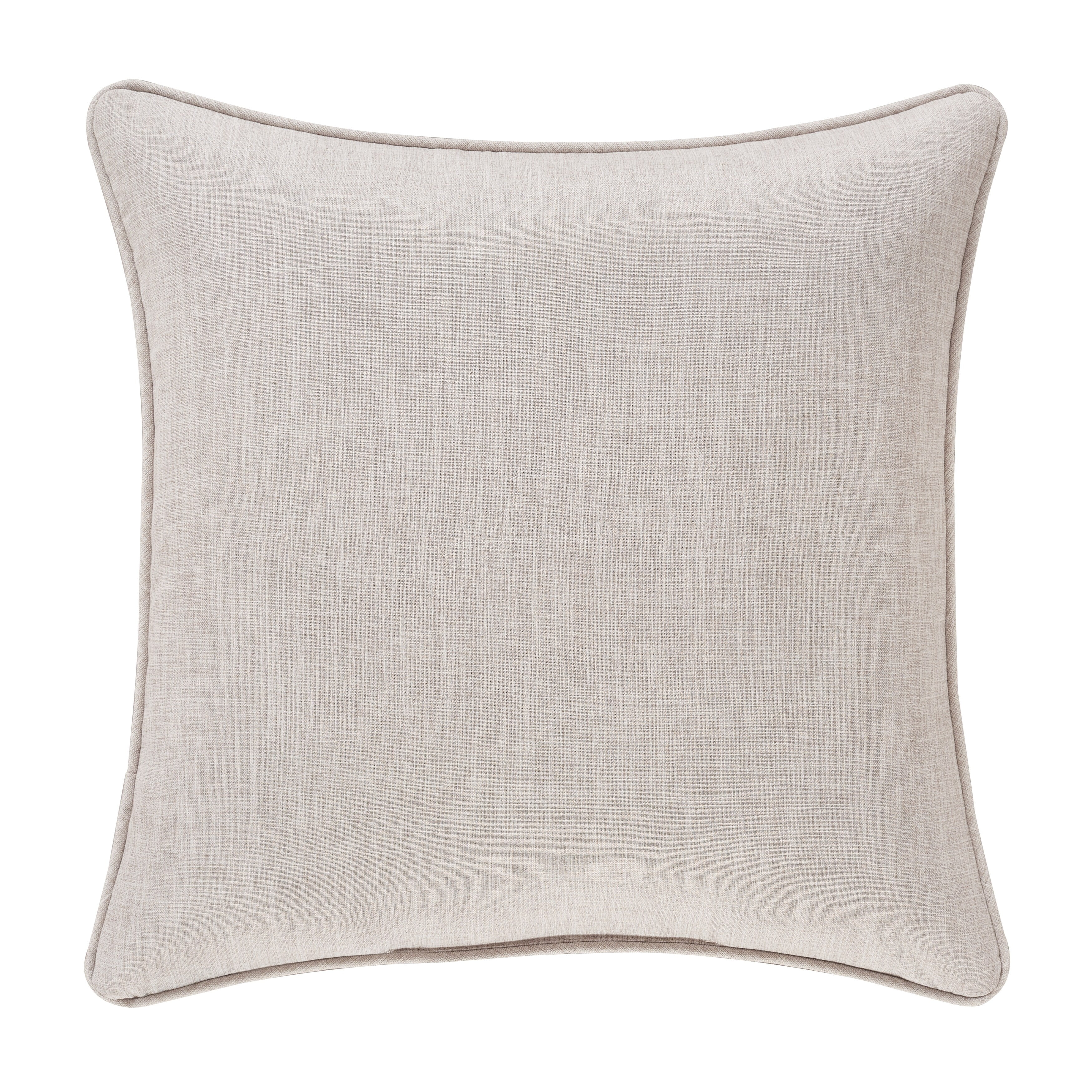 Beige Embroidered Damask 20" Square Throw Pillow