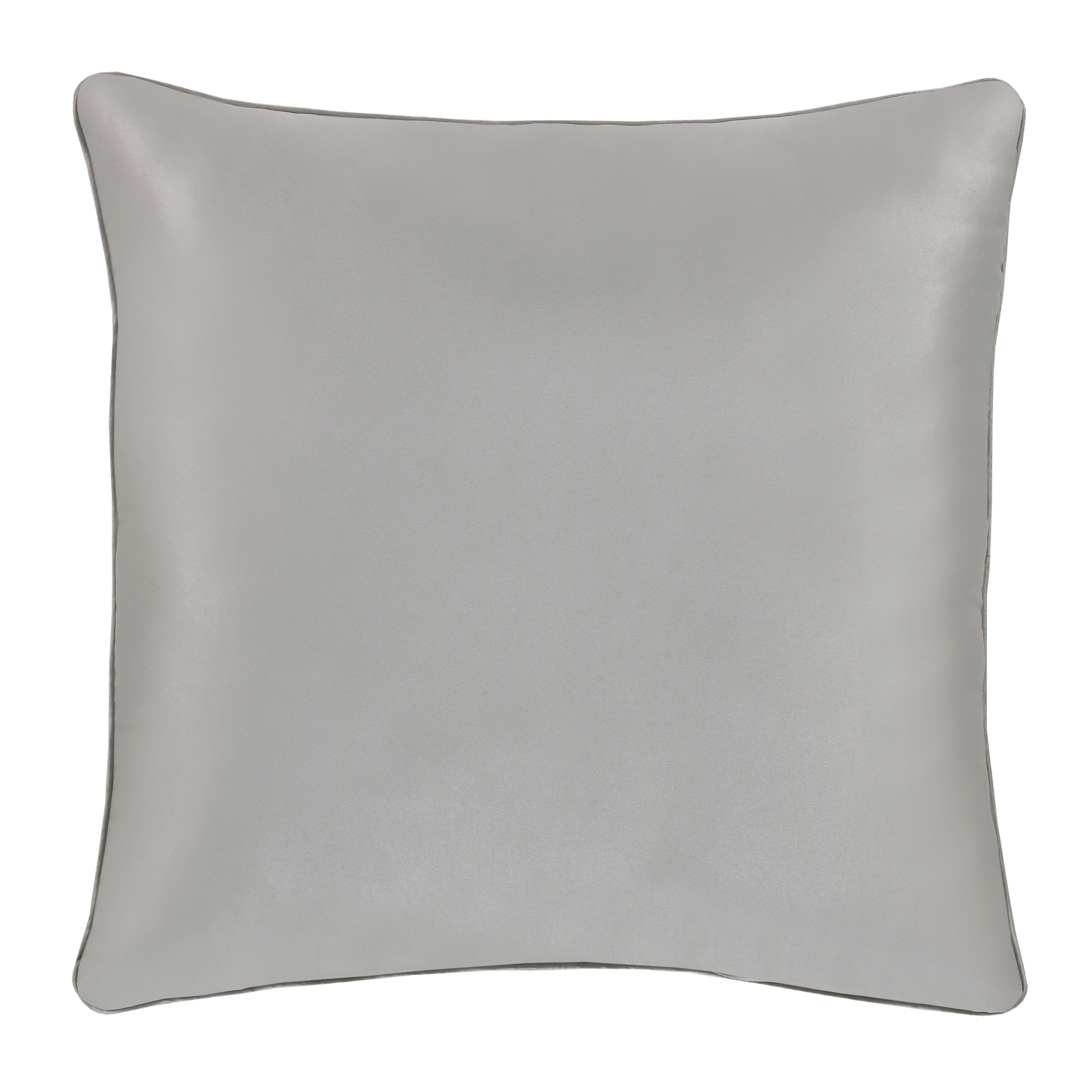 Silver Embroidered 16" Square Decorative Throw Pillow