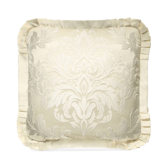 J Queen New York Marquis 20 Textured Damask Decorative Pillow Ivory