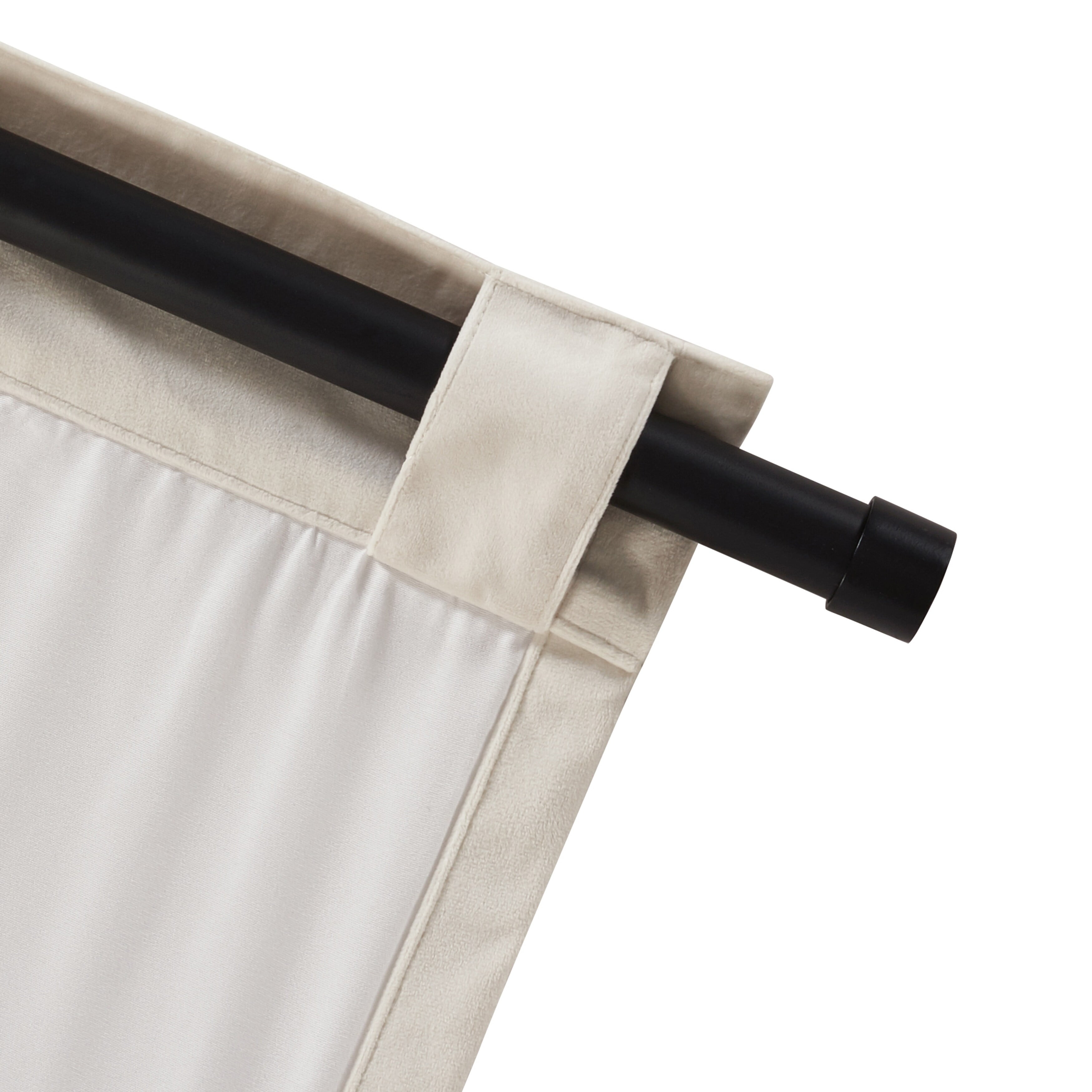 Black Adjustable Iron Window Curtain Rod 28-48 Inches