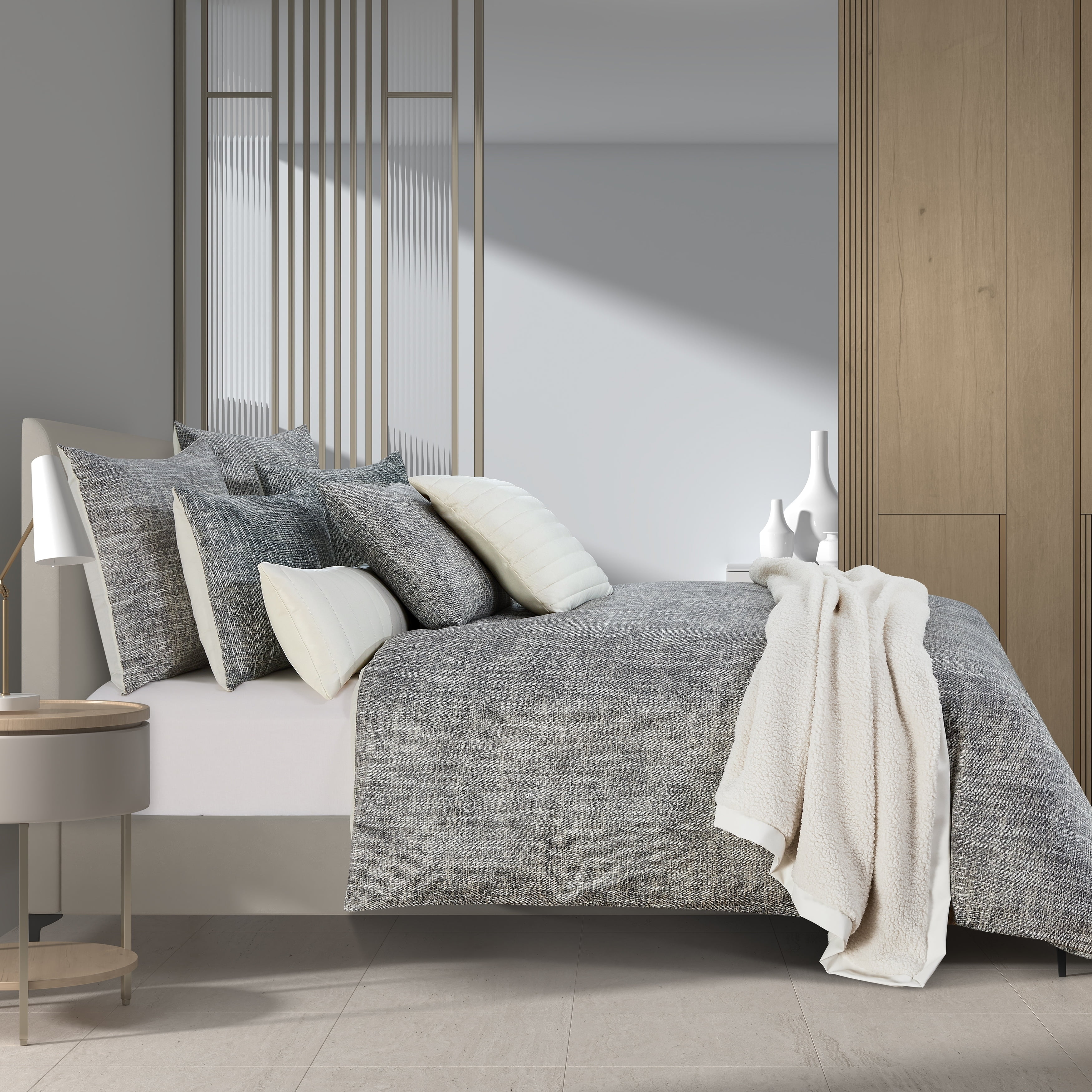 Sydney Stone Lightweight Velvet Full/Queen Duvet Cover Set