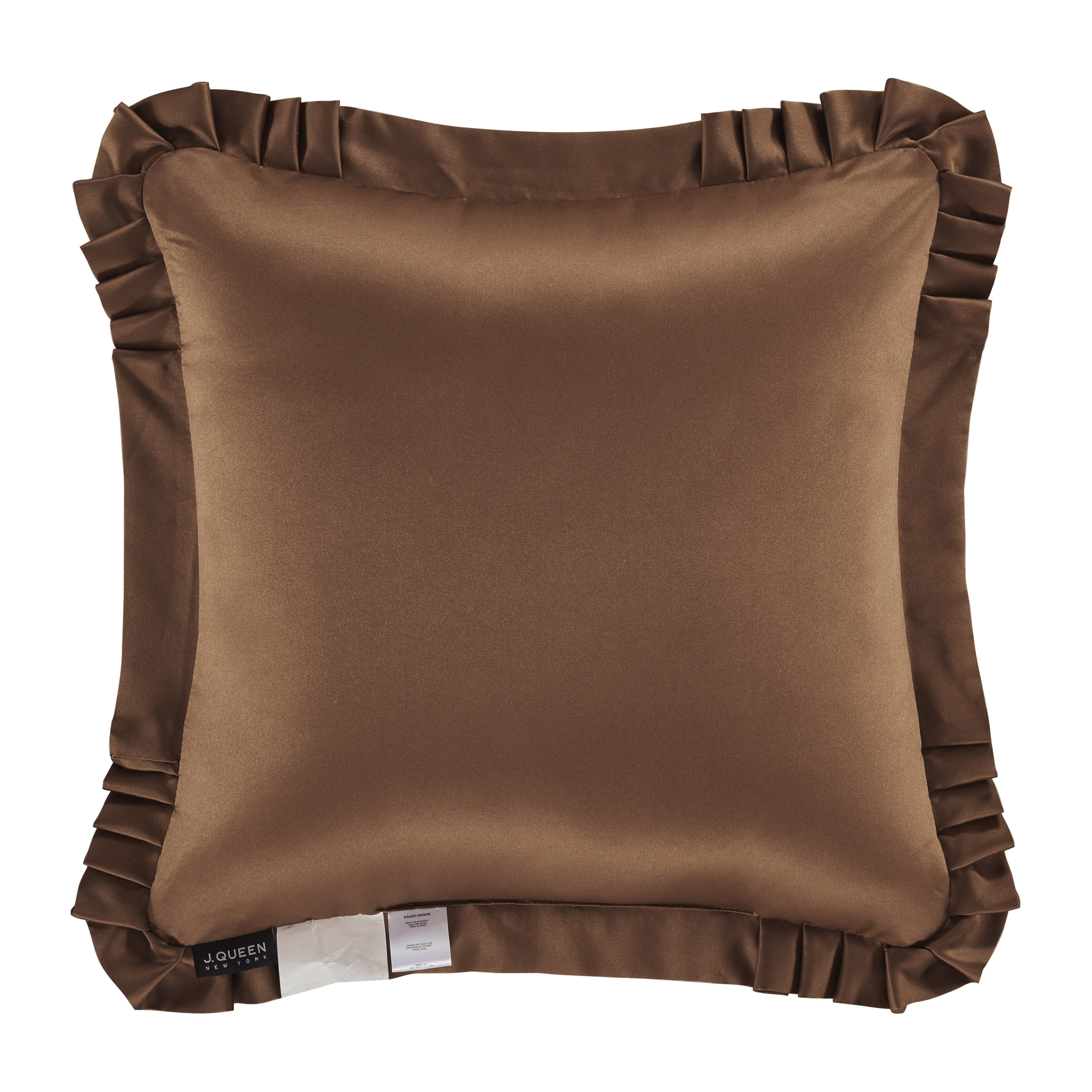 Copper and Beige Damask Square Decorative Throw Pillow