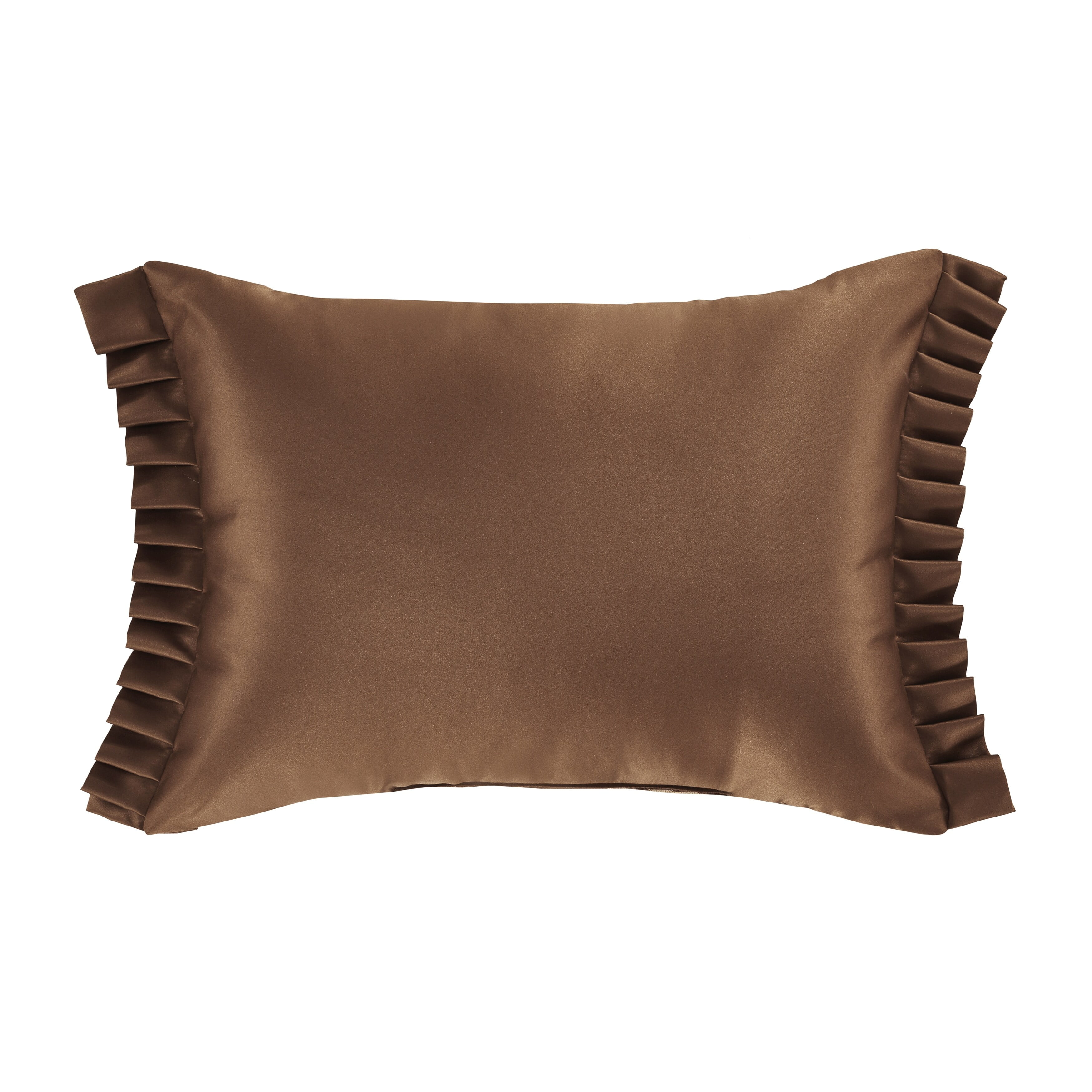 Copper and Beige Embroidered Rectangular Throw Pillow