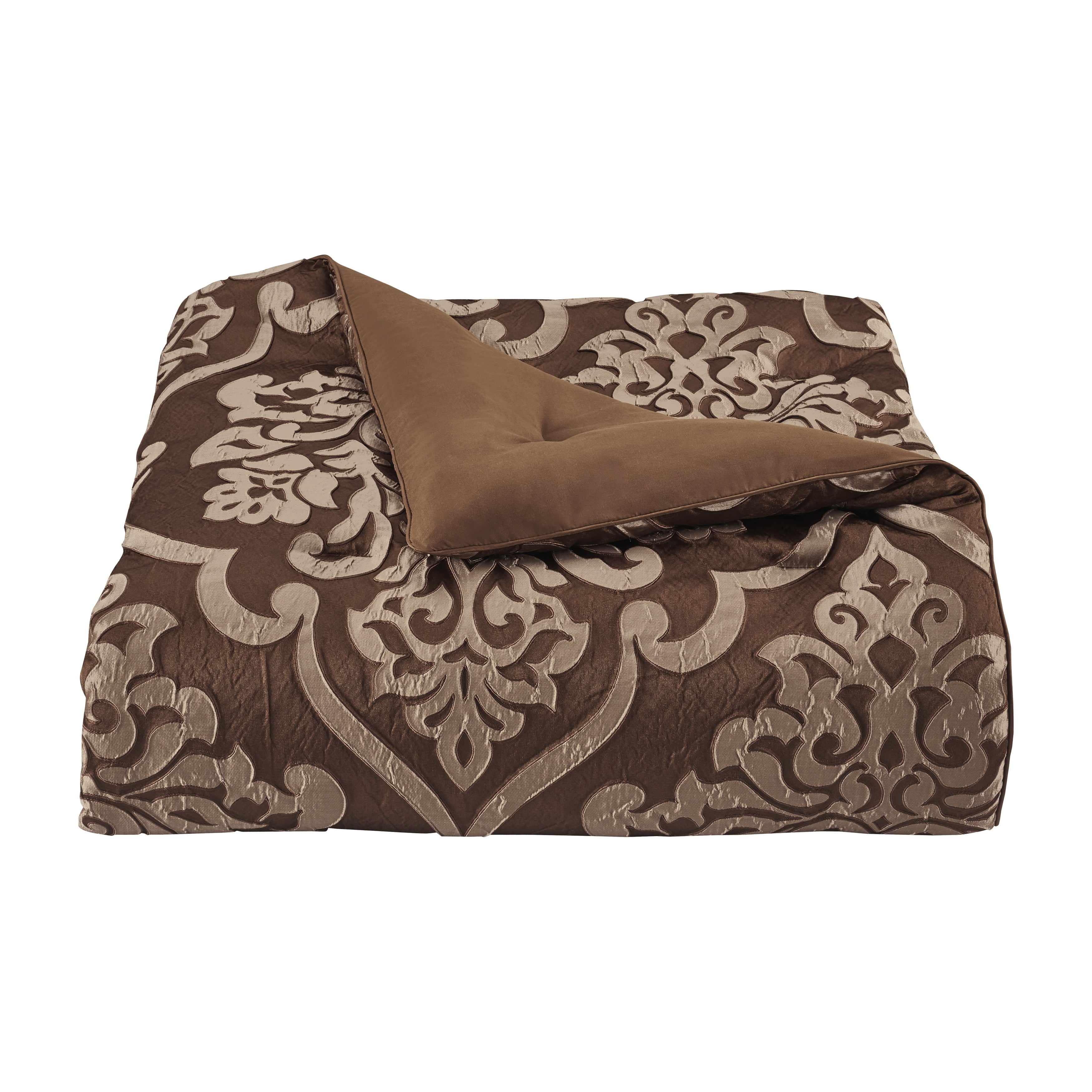 Queen Brown Microfiber Reversible Bedspread Set