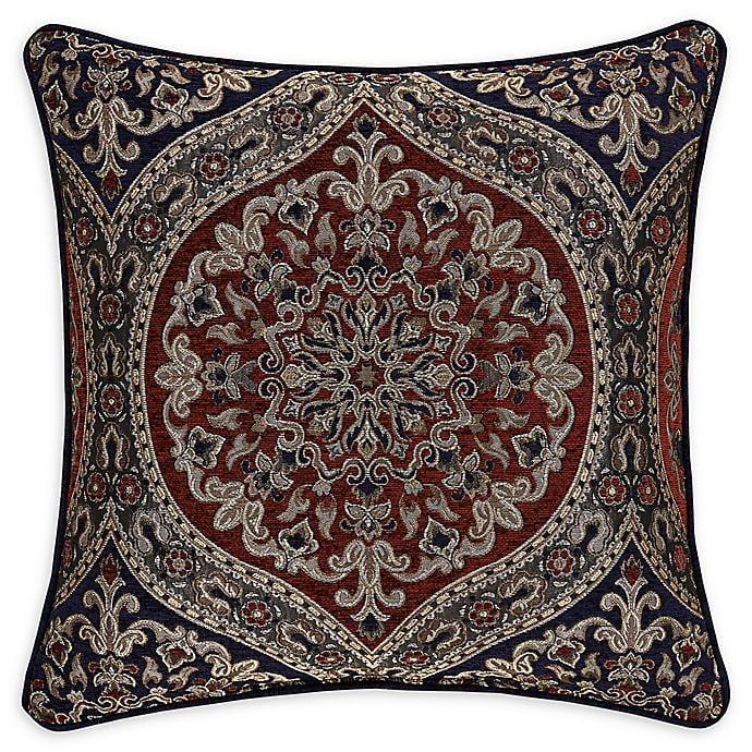 Taormina 20" Square Multicolor Embroidered Decorative Pillow