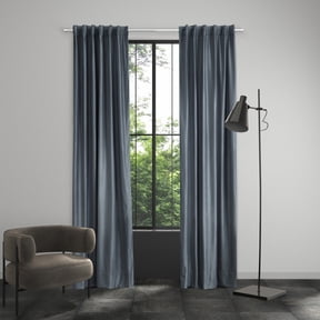 J. Queen New York Valencia Window Panel Pair Steel Blue