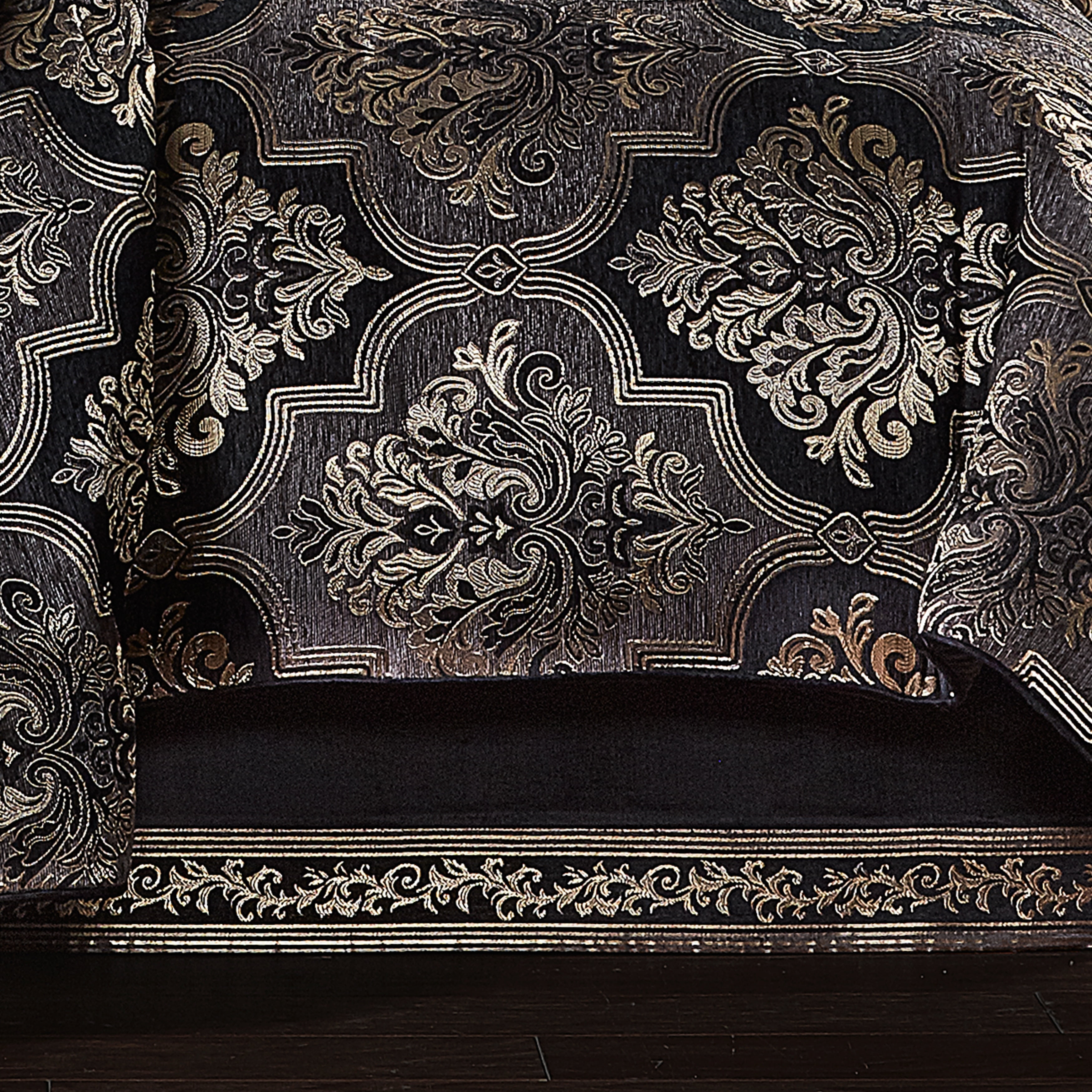 Windham Black and Graphite Chenille Damask Comforter Set, California King