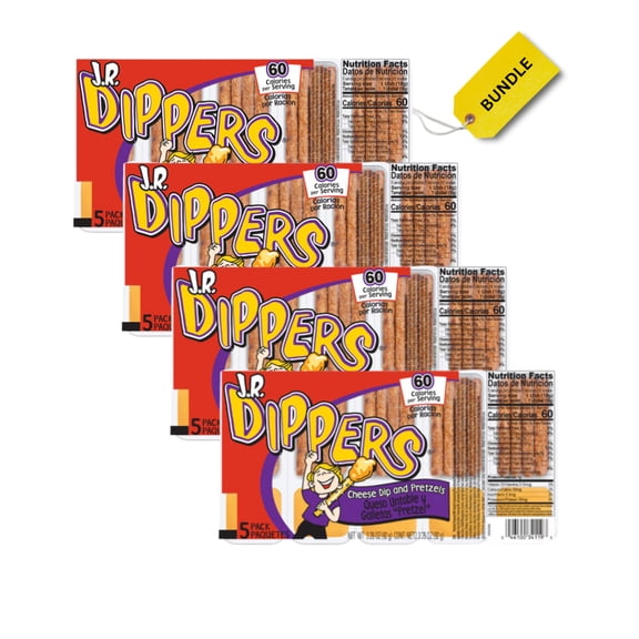 J.R. Dippers Cheese Dip & Pretzels Sticks 4 Pack Bundle; 20 count