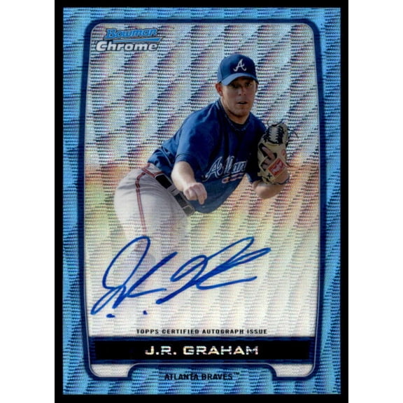 J.R. Graham RC 2012 Bowman Chrome Prospect Autographs Blue Wave Refractors #JRG